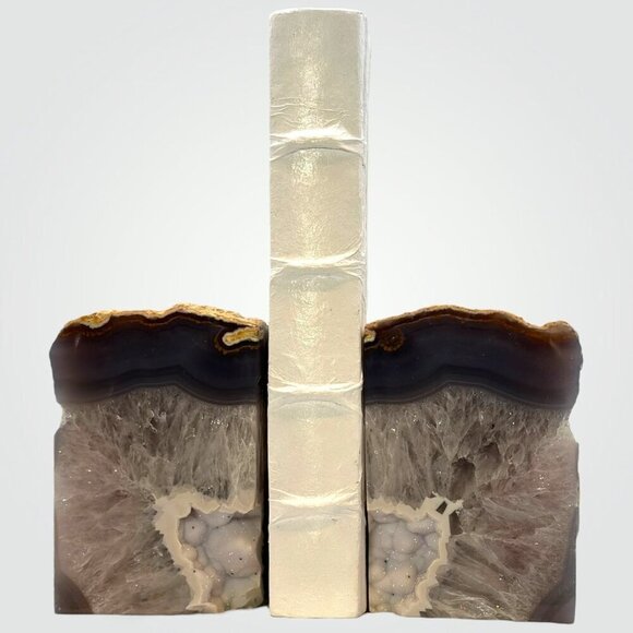 Crystal Bookends, Agate, Geode Center, Natural Home, Mindful Gift, Crystal Lover - Picture 6 of 16